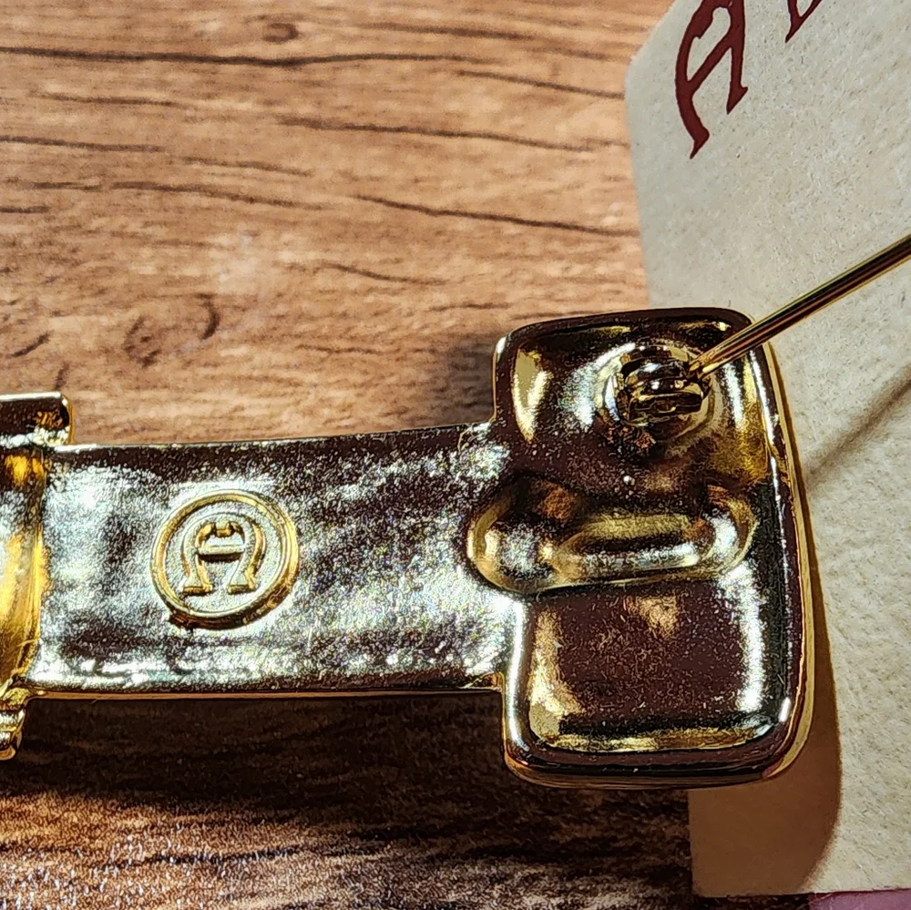 ETIENNE AIGNER GOLDTONE CHUNKY PIN NWT - Picture 5 of 7